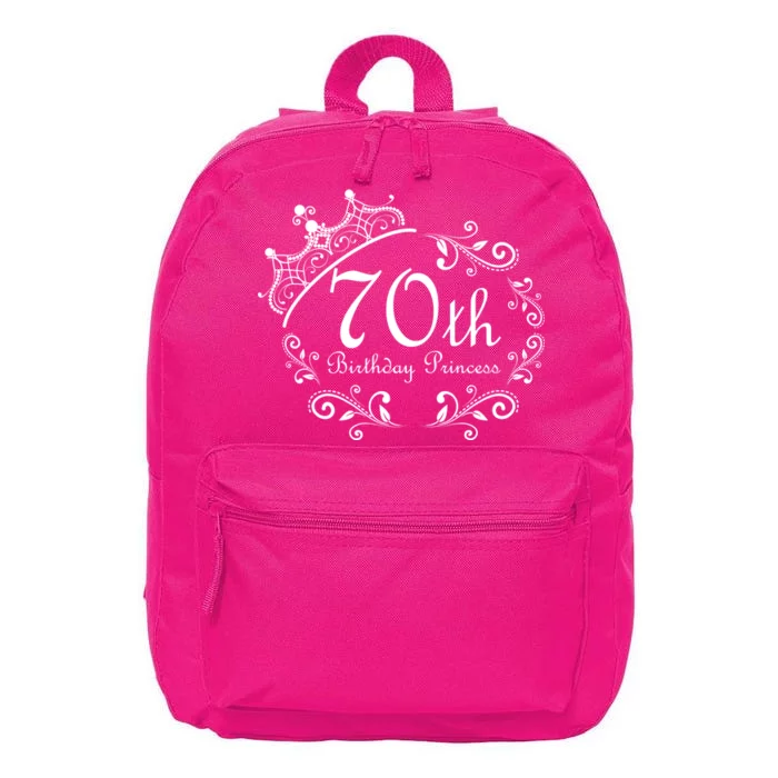 70th Birthday Princess 16 in Basic Backpack