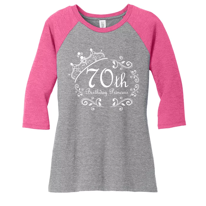 70th Birthday Princess Women's Tri-Blend 3/4-Sleeve Raglan Shirt