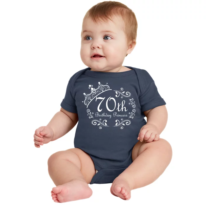 70th Birthday Princess Baby Bodysuit