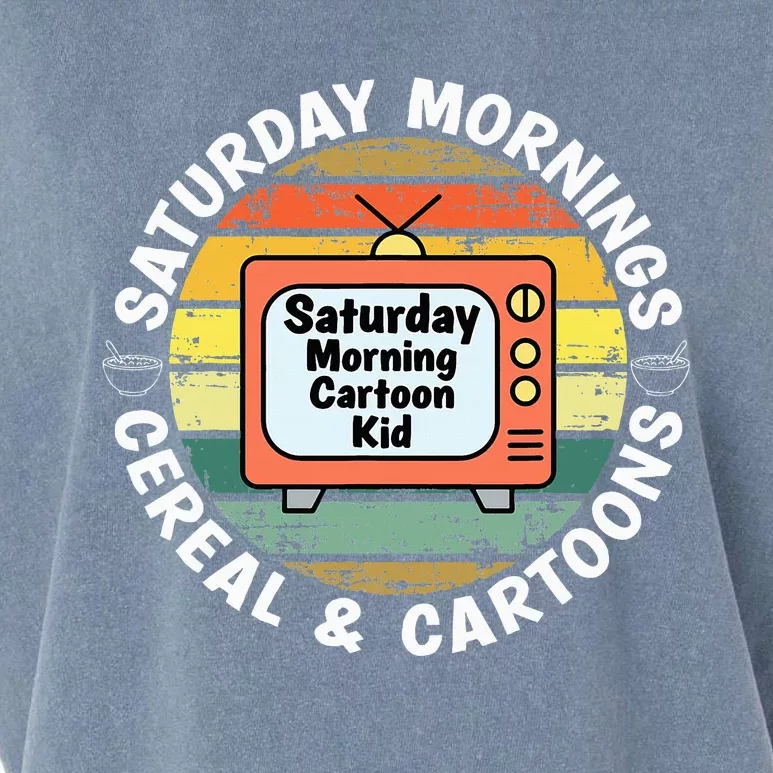 70s 80s 90s Retro Saturday Mornings Cereal And Cartoons Garment-Dyed Women's Muscle Tee