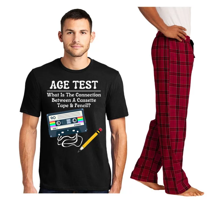 70S 80S 90S Vintage Cassette Tape & Pencil Funny Age Test Pajama Set