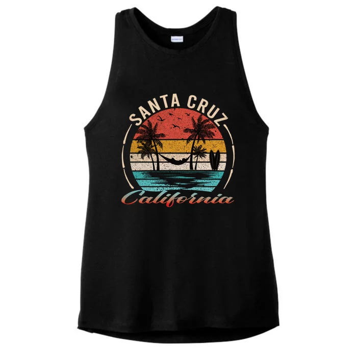 70s 80s In California City Santa Cruz Ladies Tri-Blend Wicking Tank