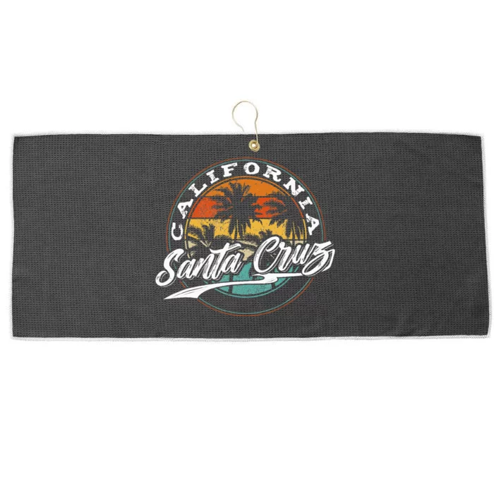 70s 80s In California City Santa Cruz Surfing Large Microfiber Waffle Golf Towel