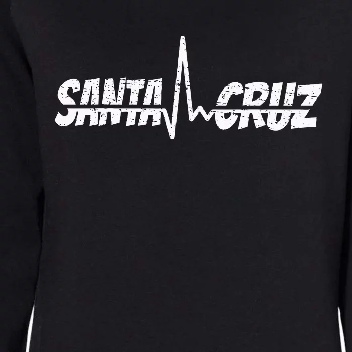 70s 80s In California City Santa Cruz Surfing Heart Rate Womens California Wash Sweatshirt