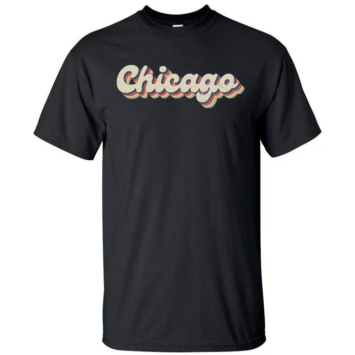 70S 80S Usa City Vintage Chicago Tall T-Shirt