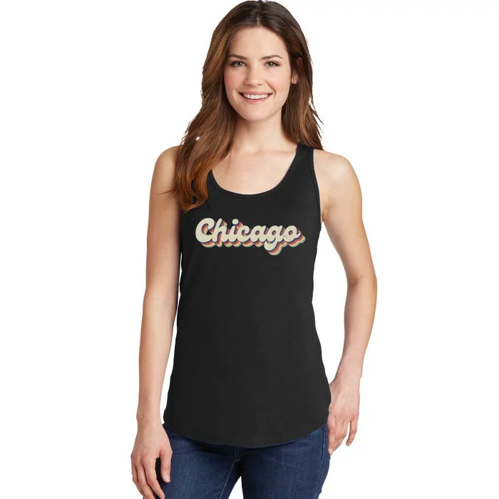 70S 80S Usa City Vintage Chicago Ladies Essential Tank