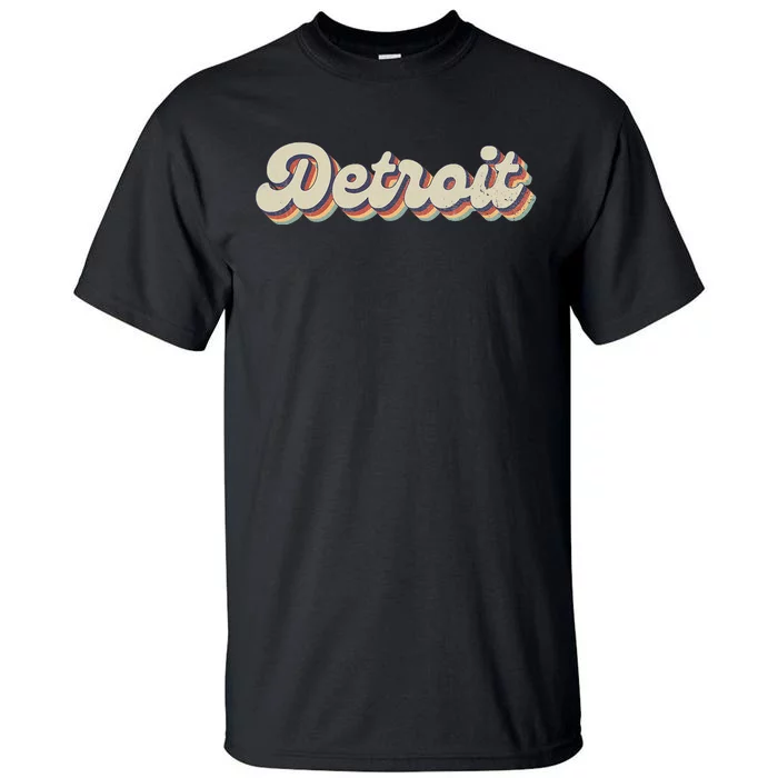 70S 80S Usa City Vintage Detroit Tall T-Shirt