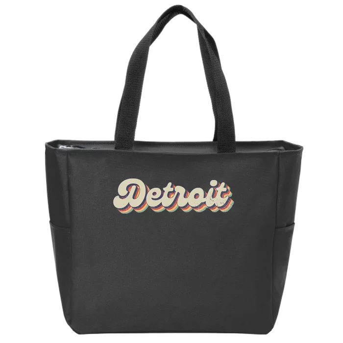 70S 80S Usa City Vintage Detroit Zip Tote Bag