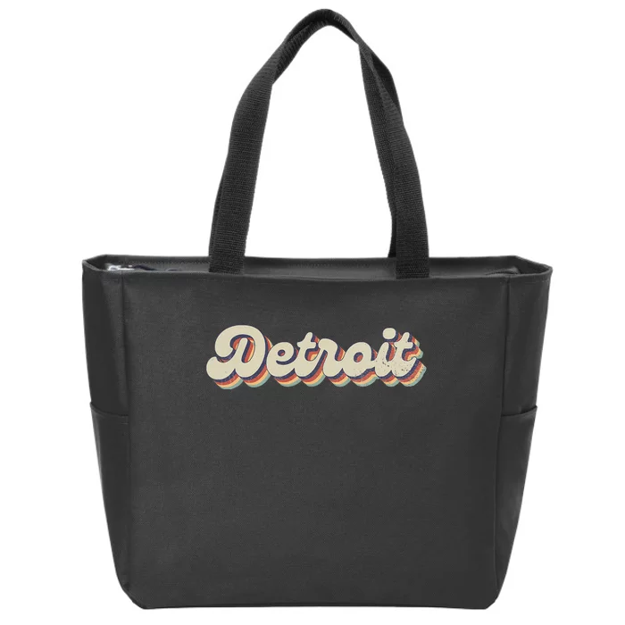 70S 80S Usa City Vintage Detroit Zip Tote Bag