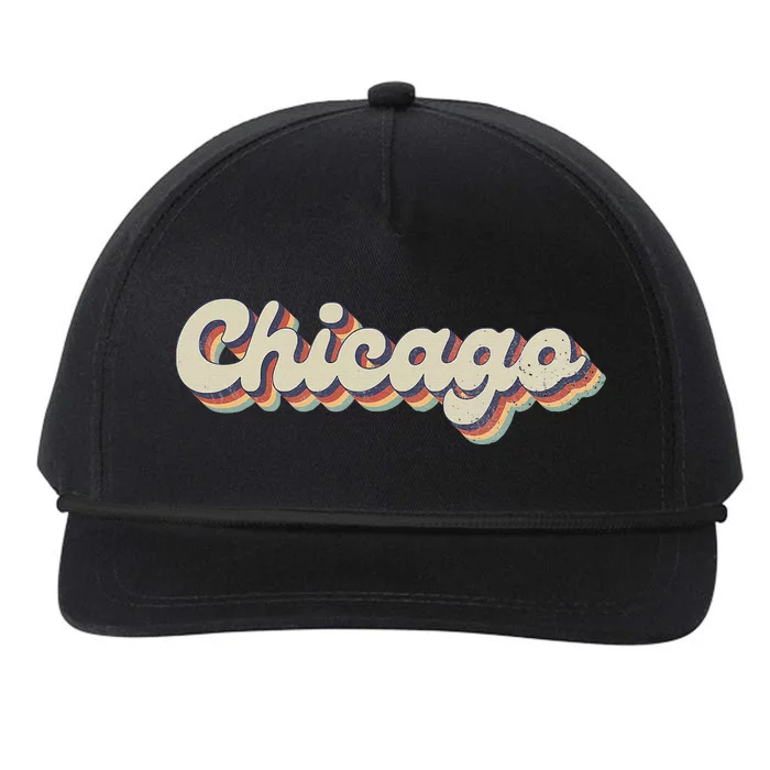 70S 80S Usa City Vintage Chicago Snapback Five-Panel Rope Hat