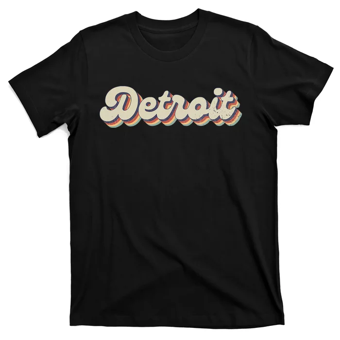 70S 80S Usa City Vintage Detroit T-Shirt