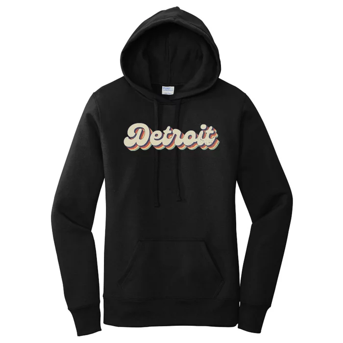 70S 80S Usa City Vintage Detroit Women's Pullover Hoodie