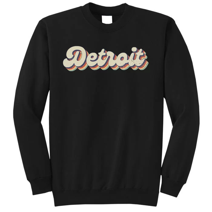 70S 80S Usa City Vintage Detroit Tall Sweatshirt