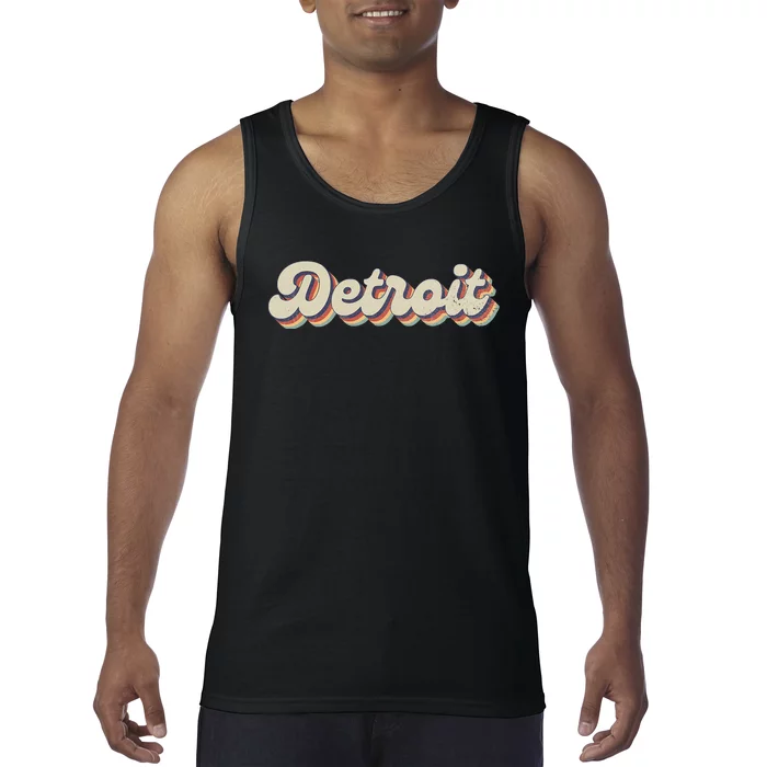 70S 80S Usa City Vintage Detroit Tank Top