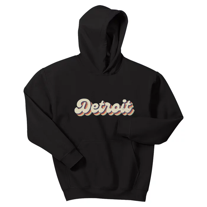 70S 80S Usa City Vintage Detroit Kids Hoodie