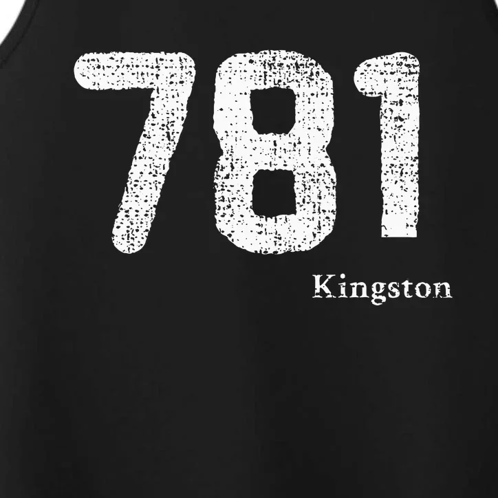 781 Area Code Distressed Kingston Massachusetts Performance Tank