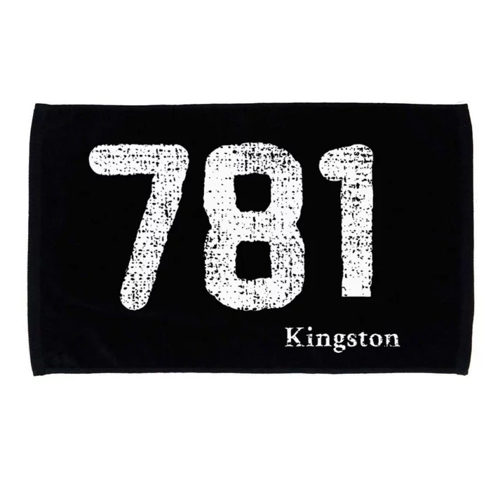 781 Area Code Distressed Kingston Massachusetts Microfiber Hand Towel