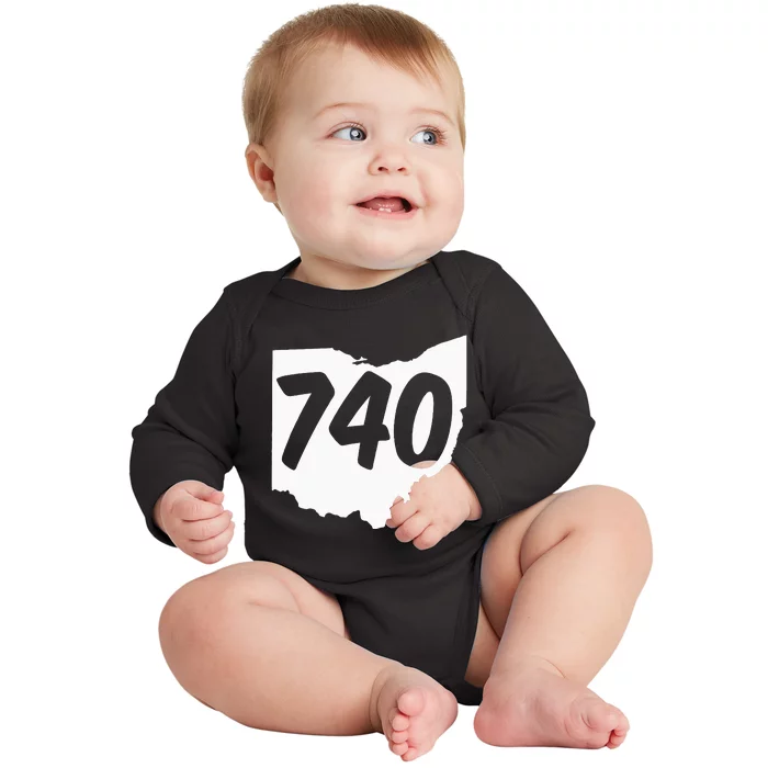 740 Area Code Ohio Baby Long Sleeve Bodysuit