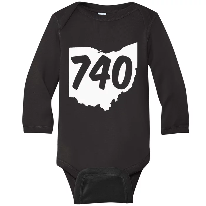 740 Area Code Ohio Baby Long Sleeve Bodysuit