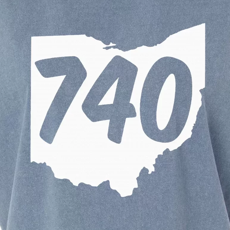 740 Area Code Ohio Garment-Dyed Women's Muscle Tee