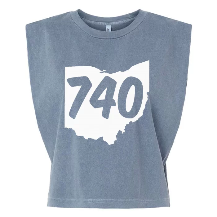 740 Area Code Ohio Garment-Dyed Women's Muscle Tee