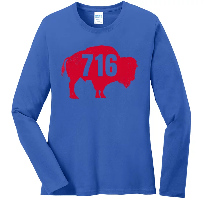 716 Area Code Buffalo New York Bflo Wny Meaningful Gift Ladies Long Sleeve Shirt