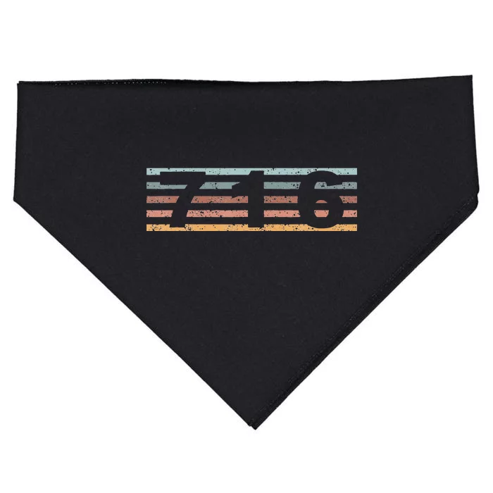 716 Area Code Retro New York Buffalo USA-Made Doggie Bandana