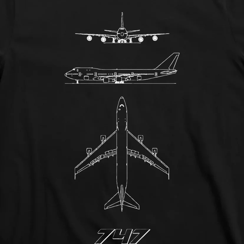 747 Aircraft Drawing T-Shirt