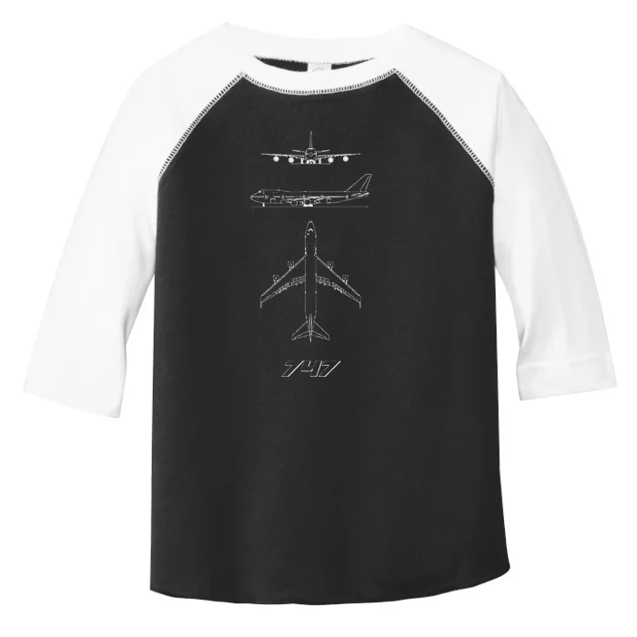 747 Aircraft Drawing Toddler Fine Jersey T-Shirt