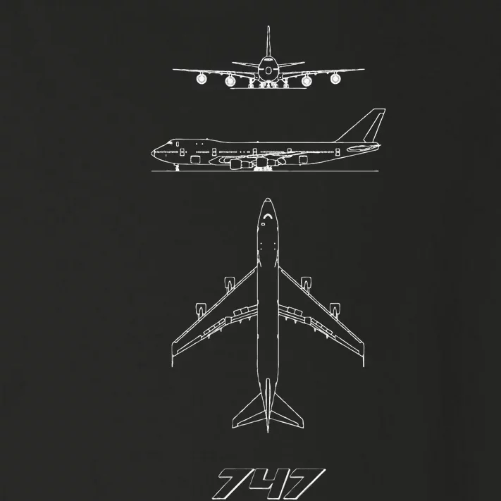 747 Aircraft Drawing Toddler Long Sleeve Shirt