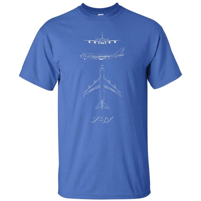 747 Aircraft drawing Tall T-Shirt