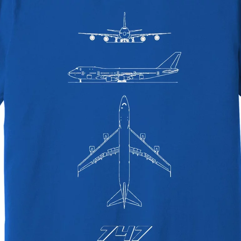 747 Aircraft drawing Premium T-Shirt