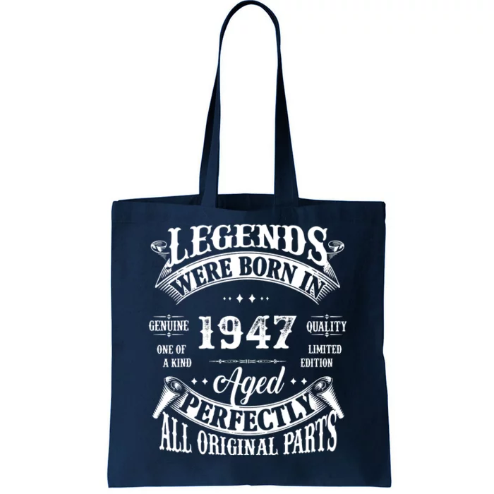 75 Birthday 1947 Gift Vintage 75 Birthday Tote Bag