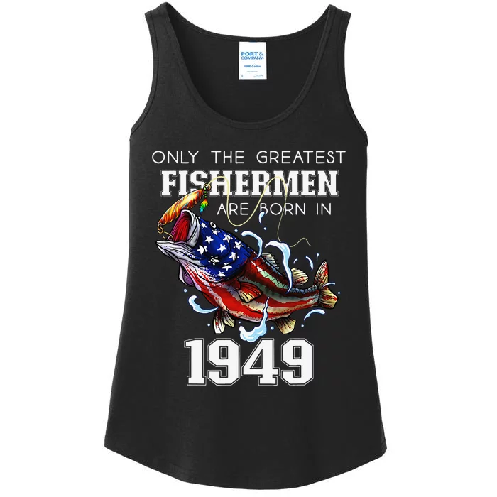 74th Birthday 1949 Fisherman Bass Fishing 74 Year Old Ladies Essential Tank