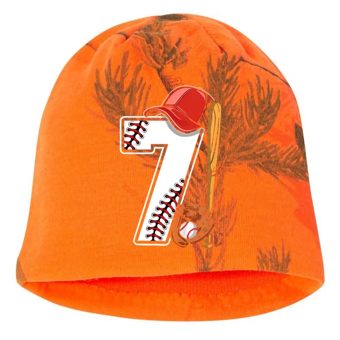 7th Birthday 2016 Baseball Seven 7 Seventh Kati - Camo Knit Beanie