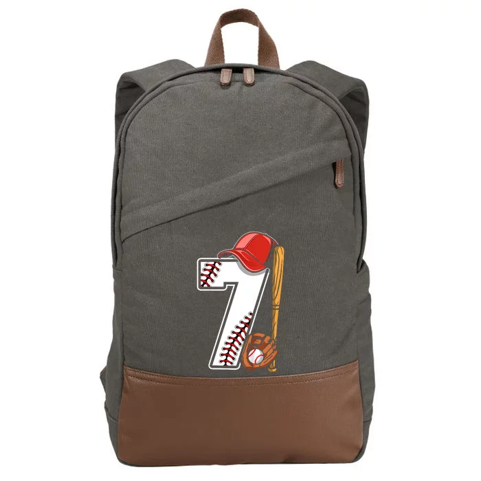 7th Birthday 2016 Baseball Seven 7 Seventh Cotton Canvas Backpack