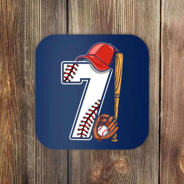 7th Birthday 2016 Baseball Seven 7 Seventh Coaster