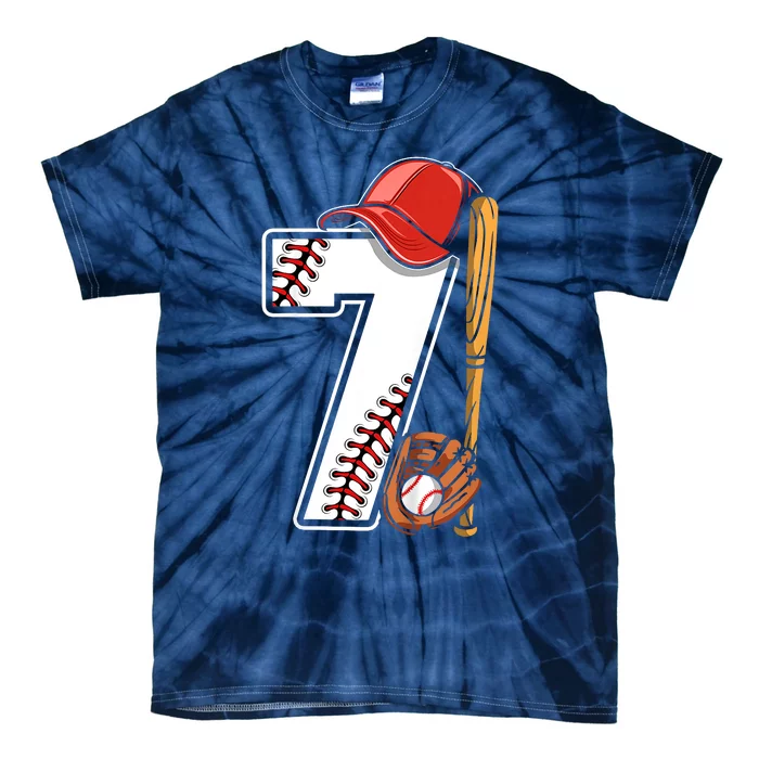 7th Birthday 2016 Baseball Seven 7 Seventh Tie-Dye T-Shirt