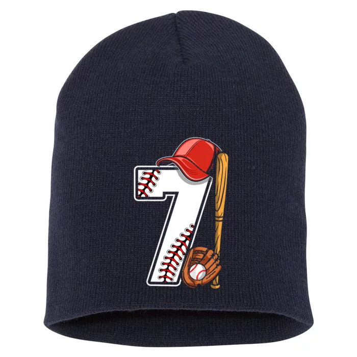 7th Birthday 2016 Baseball Seven 7 Seventh Short Acrylic Beanie