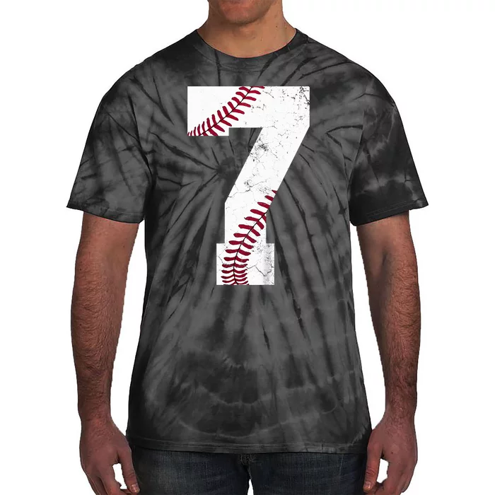 7th Birthday 2017 Baseball Seven 7 Seventh Tie-Dye T-Shirt