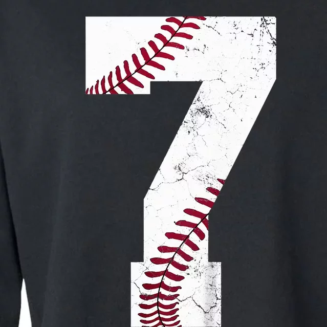 7th Birthday 2017 Baseball Seven 7 Seventh Cropped Pullover Crew