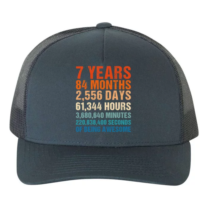 7th Birthday 7 Years Old Vintage Retro 84 Months For Children Yupoong Adult 5-Panel Trucker Hat