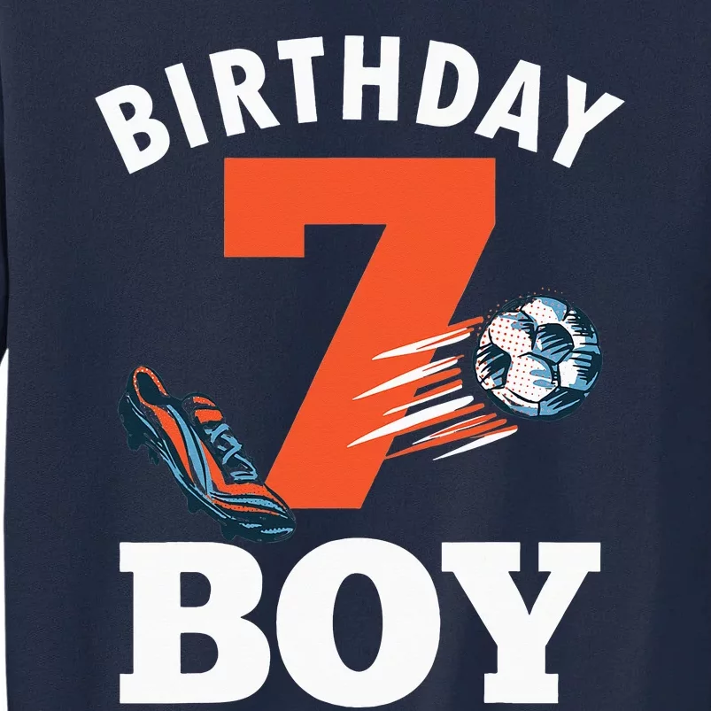 7th Birthday 7 Years Old Soccer Ball Tall Sweatshirt