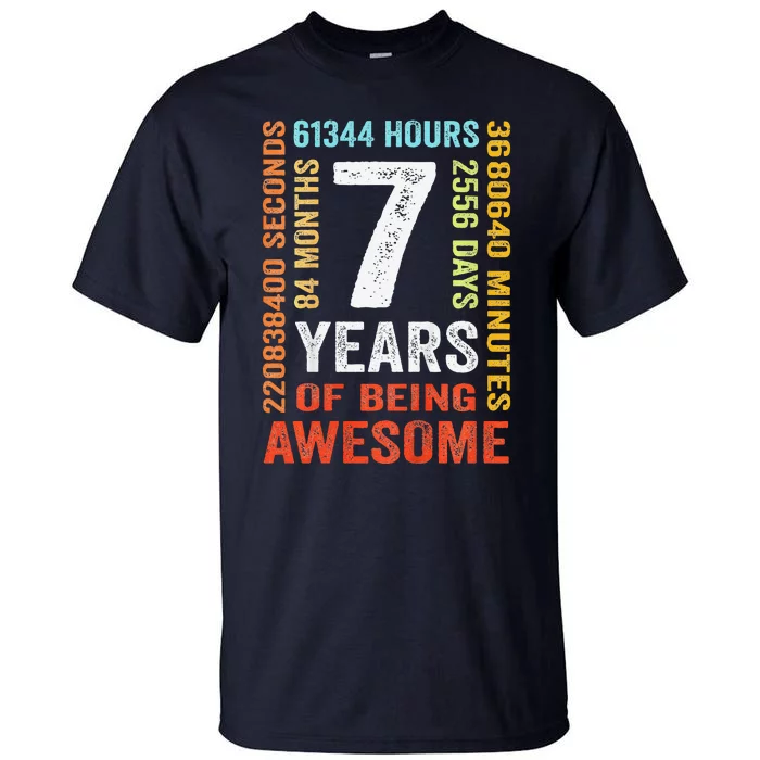 7th Birthday 7 Years Old Vintage Retro 84 Months Tall T-Shirt