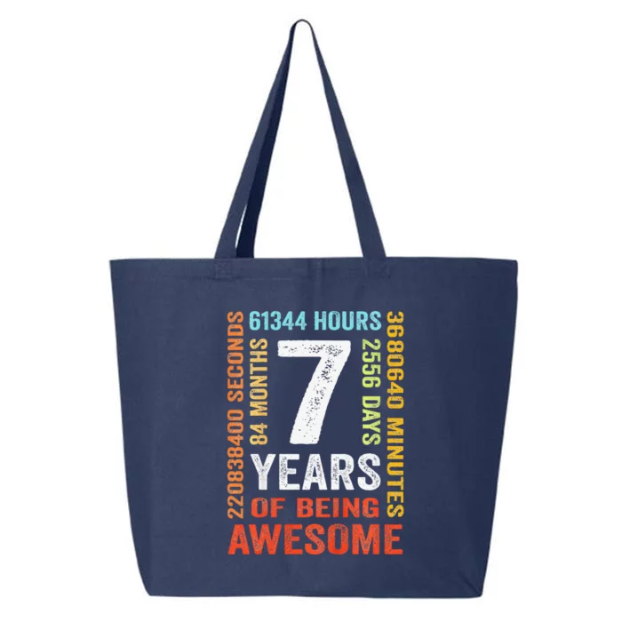 7th Birthday 7 Years Old Vintage Retro 84 Months 25L Jumbo Tote