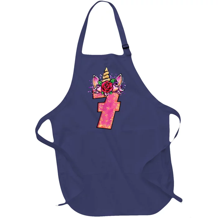 7th Birthday 7 Year Old Birthday Gifts Full-Length Apron With Pocket