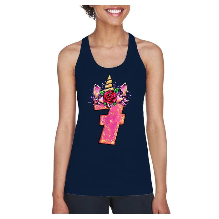 7th Birthday 7 Year Old Birthday Gifts Women's Racerback Tank