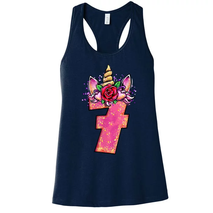 7th Birthday 7 Year Old Birthday Gifts Women's Racerback Tank