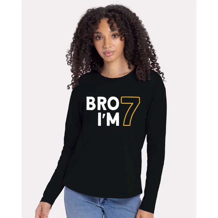 7th Birthday 7 years old Bro I'm 7 Womens Cotton Relaxed Long Sleeve T-Shirt