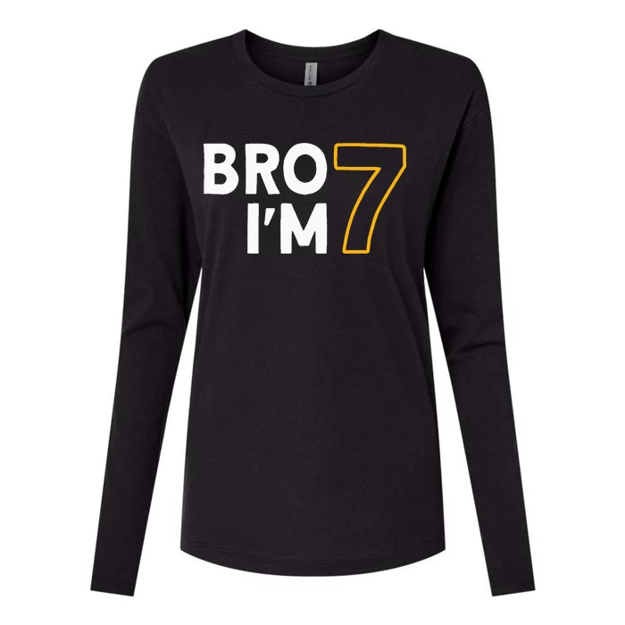 7th Birthday 7 years old Bro I'm 7 Womens Cotton Relaxed Long Sleeve T-Shirt